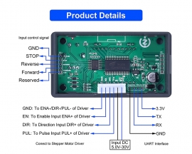 DC 5-30V CNC Stepper Motor Controller, 1/128 Micro-Step Resolution Forward Reverse Delay Time Angle Speed Adjustable Stepper Motor Control Module with HD Display Suit for Nema17/23 Motor